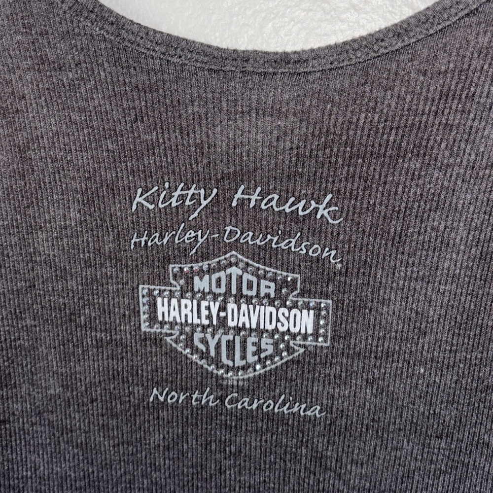 Vintage Harley Davidson sequin logo ribbed knit cropped tank - Picture 5 of 5